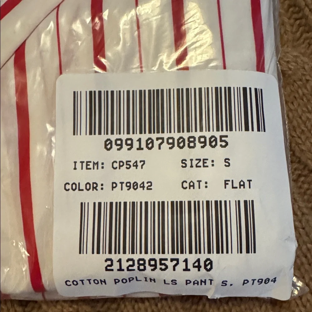 J.Crew Cotton poplin long-sleeve pajama pant set in peppermint stripe CP547